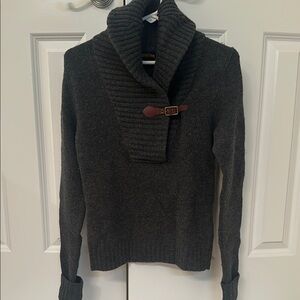 Ralph Lauren shawl collar sweater with leather closure